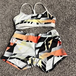Reebok Abstract Pattern Workout Set - Black White Orange CrossFit Reebok